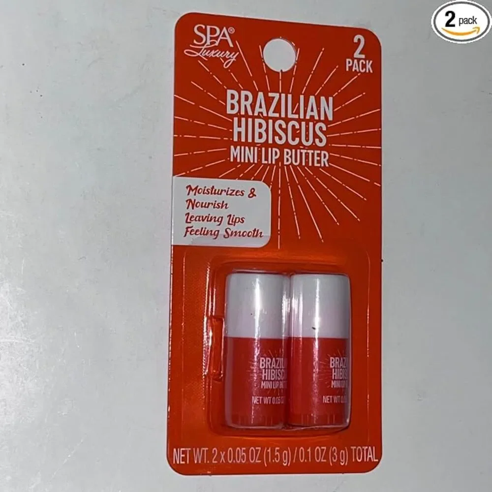 Brazilian Hibiscus Mini Lip Butter, 2 Pack, 3g | Moisturizes & Nourishes, Smooth
